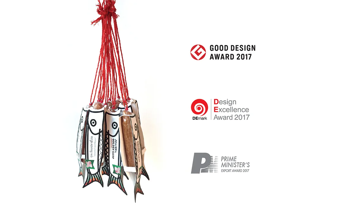 TENG packaging detail — braided rope tie